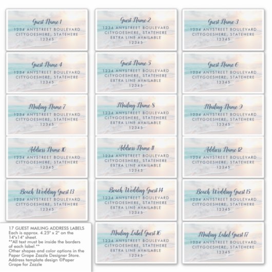 Sticker Adresse du client de plage (Devant)