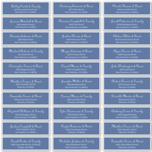Sticker Adresse du Mariage de script classique simple (Devant)