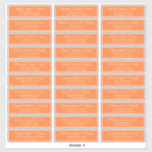 Sticker Adresse du Mariage de script moderne (Feuille)