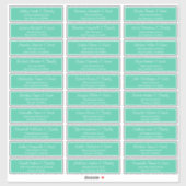 Sticker Adresse du Mariage de script moderne (Feuille)