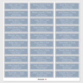 Sticker Adresse du Mariage de script moderne (Feuille)