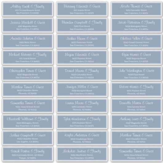 Sticker Adresse du Mariage de script moderne (Devant)
