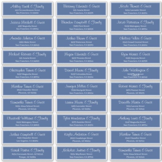 Sticker Adresse du Mariage de script moderne (Devant)