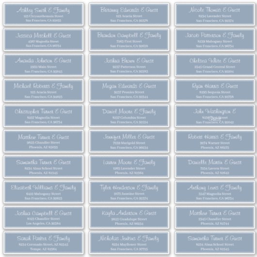 Sticker Adresse du Mariage de script moderne (Devant)