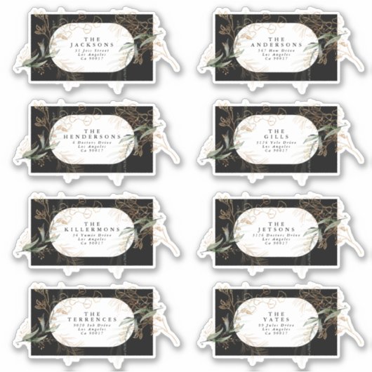 Sticker Adresse du Mariage Eucalyptus (Devant)