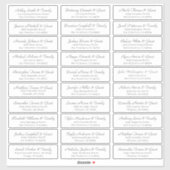 Sticker Adresse du Mariage invité de script cursif simple (Feuille)