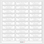 Sticker Adresse du nom d'invité du Mariage de script simpl (Feuille)