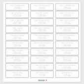 Sticker Adresse individuelle du mariage Classic Dark Grey (Feuille)