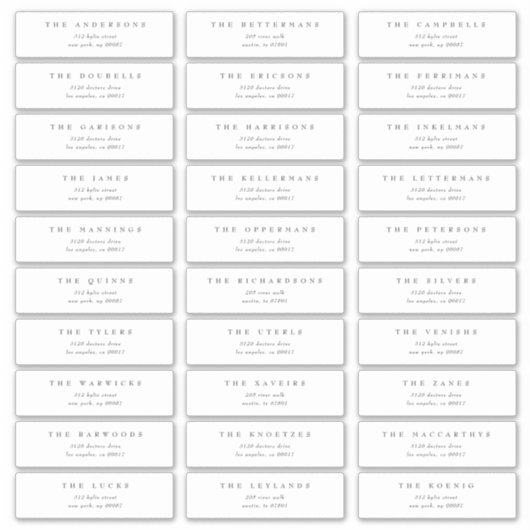 Sticker Adresse individuelle du mariage Classic Dark Grey (Devant)