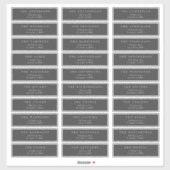 Sticker Adresse individuelle du mariage traditionnel gris  (Feuille)