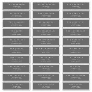 Sticker Adresse individuelle du mariage traditionnel gris