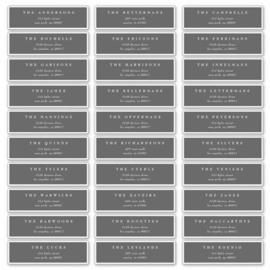 Sticker Adresse individuelle du mariage traditionnel gris  (Devant)