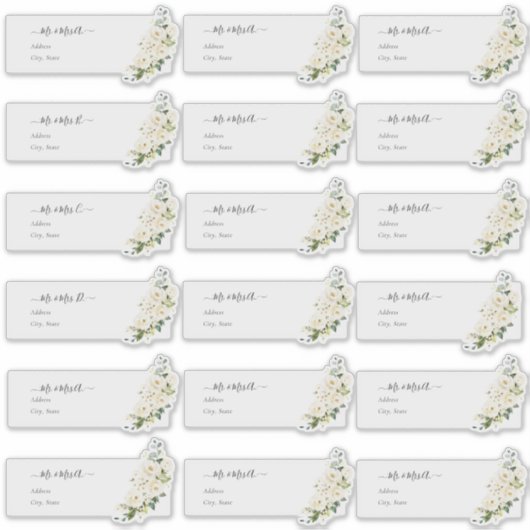 Sticker Adresse Invité Transparente H2 Roses d'Albâtre (Devant)