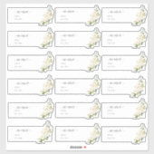 Sticker Adresse Invité Transparente H2 Roses d'Albâtre (Feuille)