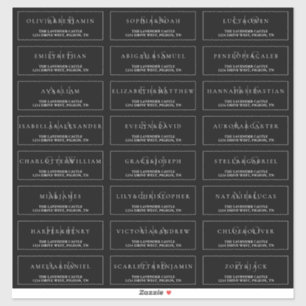 Sticker Adresse Mariage officielle de Black and White Eleg