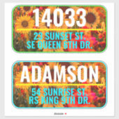 Sticker Adresse Numéro et nom de boîte aux lettres - Flora (Feuille)