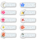 Sticker Adresse postale individuelle Mariage tropical (Devant)