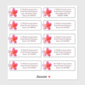 Sticker Adresse postale individuelle Plumeria Flower (Feuille)