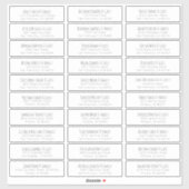 Sticker Adresse simple manuscrite du Mariage invité (Feuille)