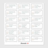 Sticker Adresses de nom d'invité de mariage individuel Mag (Feuille)