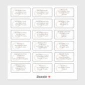 Sticker Adresses de nom individuel contemporain (Feuille)