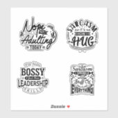 Sticker Adulte mignon Adulte drôle (Feuille)