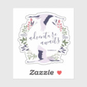 Sticker Adventure Attend Aquarelle Oiseaux et couronne (Feuille)