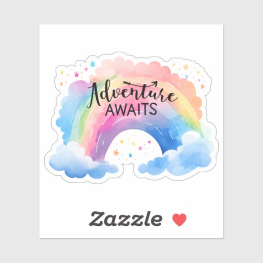 Sticker Adventure Await Rainbow (Feuille)