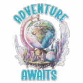 Sticker Adventure Await Watercolor Travel (Devant)