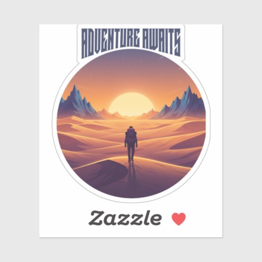 Sticker Adventure Desert Tee — Chasing Dunes & Desert Sky (Feuille)