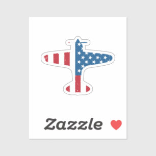 Sticker Aéronef avion USA Drapeau Vétérinaire Cadeau de pi