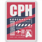 Sticker Aéroport de Copenhague CPH (Devant)
