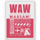 Sticker Aéroport de Varsovie WAW (Devant)