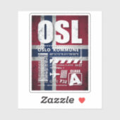 Sticker Aéroport d'Oslo OSL (Feuille)