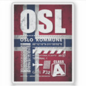 Sticker Aéroport d'Oslo OSL (Devant)
