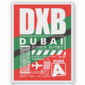Sticker Aéroport DXB de Dubaï (Devant)