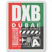 Sticker Aéroport DXB Dubai (Devant)