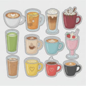 Sticker Aesthetic Cozy Beverages Mug Collection (Devant)