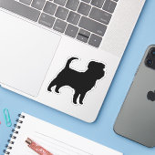 Sticker Affenpinscher Chien Silhouette Affen Affie Vinyl (Ordinateur portable avec iPhone)