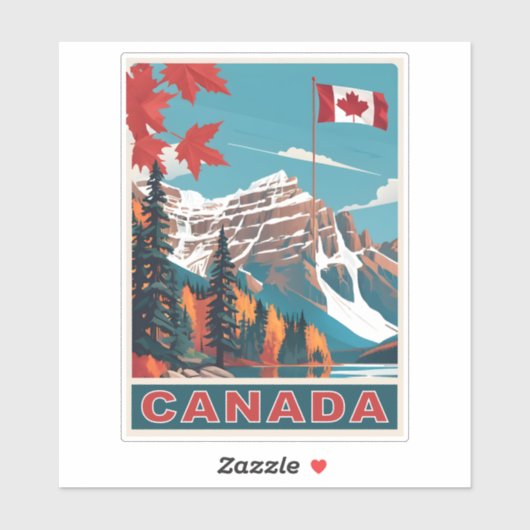Sticker Affiche Canada Travel (Feuille)