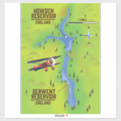 Sticker Affiche de carte des réservoirs de Dergone & Howde (Feuille)