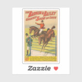 Sticker Affiche De Cirque De 2 Ponies Qui Saute Sur Un Obs (Feuille)
