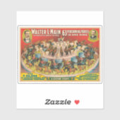 Sticker Affiche De Cirque De 63 Chevaux En Une Seule Cercl (Feuille)