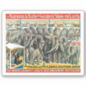 Sticker Affiche De Cirque D'Éléphants Et D'Animaux En Cage (Devant)