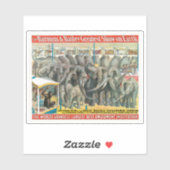 Sticker Affiche De Cirque D'Éléphants Et D'Animaux En Cage (Feuille)