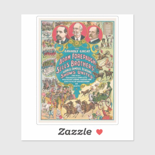 Sticker Affiche de cirque montrant de nombreuses scènes de (Feuille)