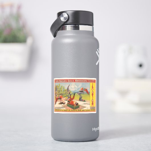 Sticker Affiche de cirque montrant des actes acrobatiques, (HydroFlask)
