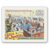 Sticker Affiche De Cirque Montrant Des Animaux Sauvages Da (Devant)