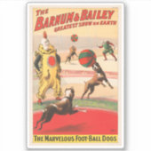 Sticker Affiche De Cirque Montrant Des Clowns Avec Des Chi (Devant)