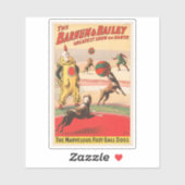 Sticker Affiche De Cirque Montrant Des Clowns Avec Des Chi (Feuille)